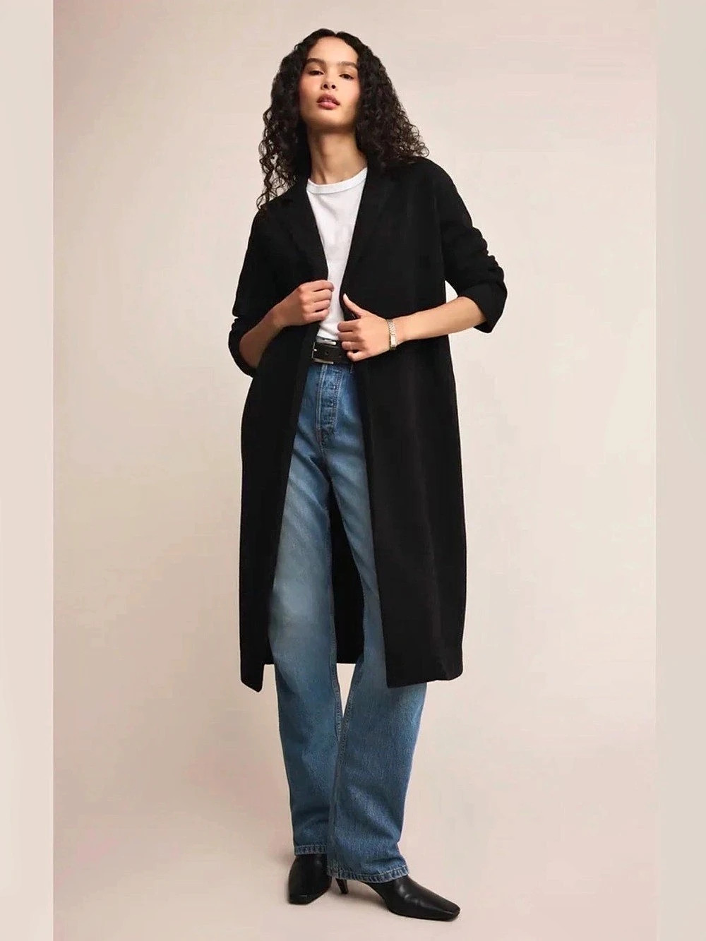 Z Supply Mason Long Coat Black Size Large NWT